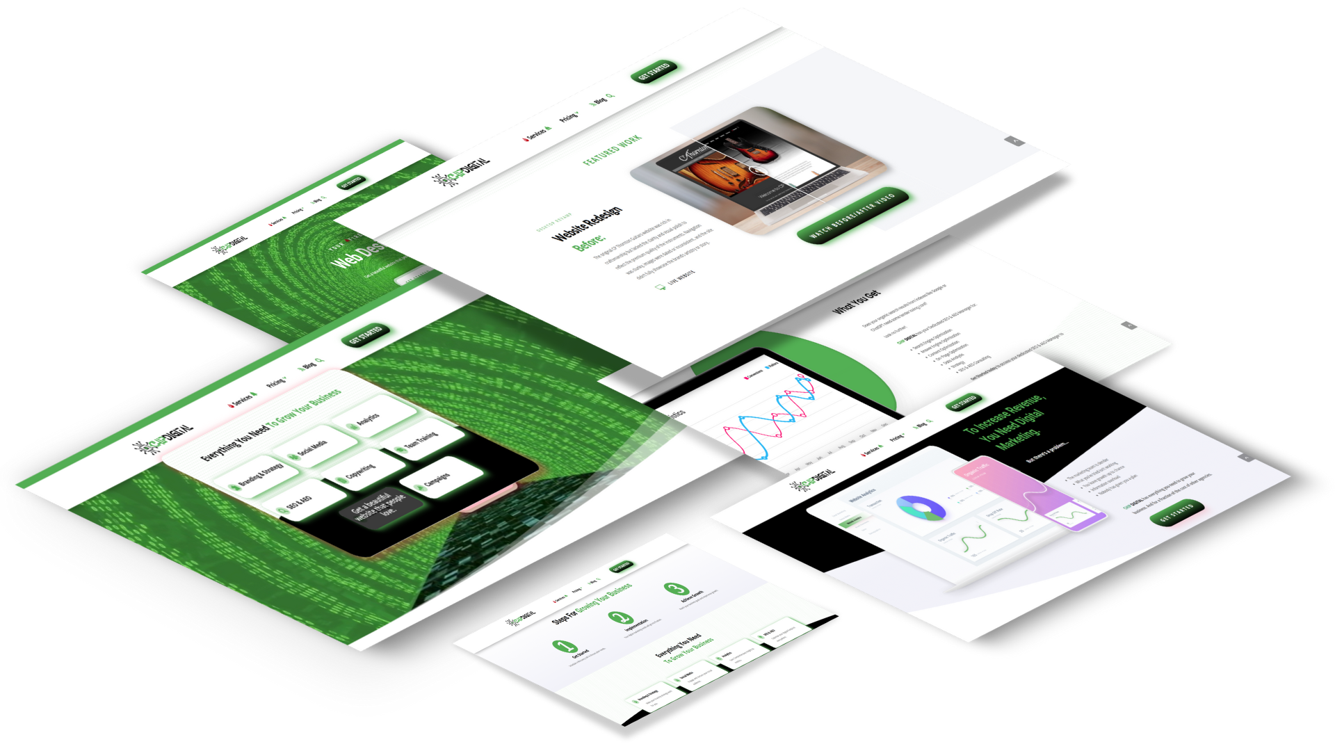 Chip Digital - Website Design - 3D Skewed Spread Chip Digital - Website Design - 3D Skewed Spread